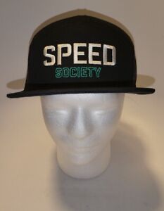 Speed Society Hat - Mesh Snapback Adjustable - Black - Hex Collection Racing Hat