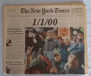 lot 515: 5 newspapers Millennium Y2K December 31, 1999 & January 1, 2000 NYT WSJ - Picture 1 of 9