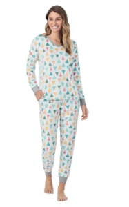 Nuevo con etiquetas Cuddl Duds terciopelo polar cuello en V árboles verdes pijama parte superior pijama conjunto XL - Imagen 1 de 2