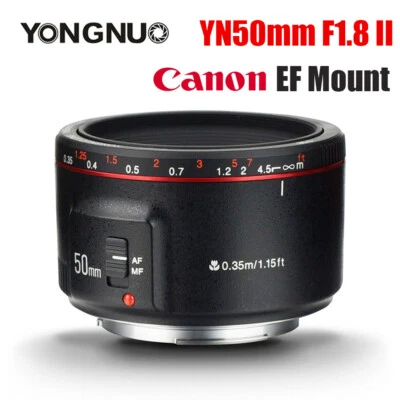 Yongnuo YN50mm F1.8 II AF/MF Lens with Super Bokeh for Canon EF EOS 70D 5D3 600D - Image 1 of 4
