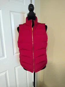 Talbots Puffer Vest Duck Down/Feathers   Size Medium Petite   Cranberry (CT005K) - Picture 1 of 7