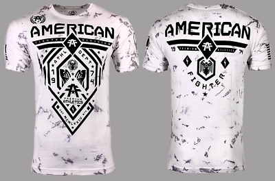 AMERICAN FIGHTER Men's T-Shirt FAIRBANKS Athletic Biker white MMA S-5XL - Image 1 of 4