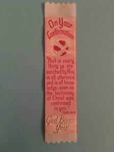 Woven Silk Bookmark On Your Confirmation Pink - Picture 1 of 1