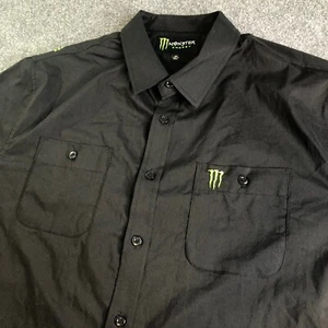 Camisa Monster Energy Para Hombre 2XL XXL Negra Rendimiento Manga Corta Botón Elástico - Imagen 1 de 10