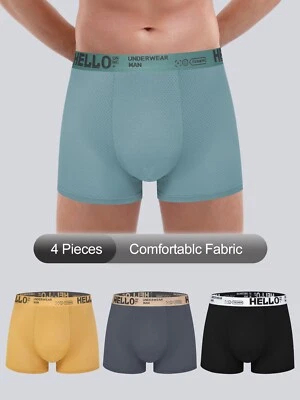 8 pack Men's ice silk cut-out comfortable and breathable boxing pants XS-XXL - Image 1 of 4