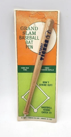 Detroit Tigers 8" Grand Slam Baseball Bat Pen New In packaging Vintage Rare Cover