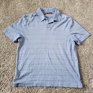 Perry Ellis Polo Shirt Mens Medium Short Sleeve Golf Performance Adult M Blue - Picture 1 of 9