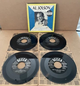 DECCA Record 45 rpm Al Jolson Box Set 4pcs Souvenir Album Vol. 2 9-8 - Picture 1 of 14