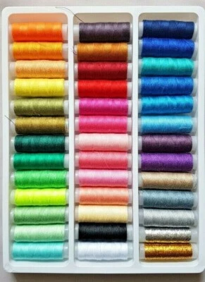 39Pcs Assorted Colour Polyester Strong Sewing Thread Spool Set For Stitching Art - Image 1 of 4