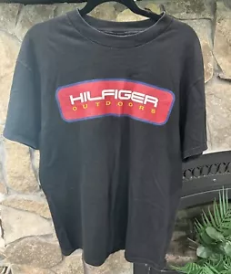 Vintage Tommy Hilfiger Outdoor Hemd Herren L schwarz selten Skater Logo 90er - Bild 1 von 4