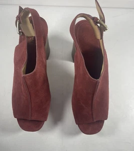 Michael Kors Punta Abierta Borgoña Marrón Botín Tacón SG16F Talla 7M - Imagen 1 de 9