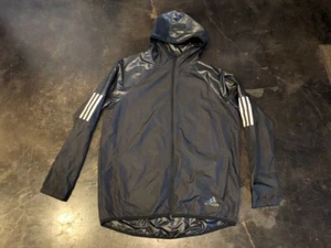 Adidas Windbreaker Full Zip Training Kapuzenjacke Herren Größe Large schwarz - Bild 1 von 10