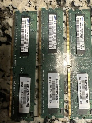 3GB 3x1GB PC2 5300 DDR2-667 SAMSUNG M378T2863RZS-CE6 MEMORY KIT Lenovo 41X4256 - Image 1 of 2