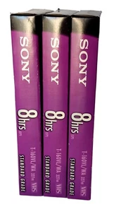 (3) Sony T-160 VL/WA Standard Grade 8 HR VHS Blank Tapes - Never Used Brand New - Picture 1 of 5