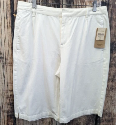 Bermudas Coldwater Creek para mujer 12 bolsillos marfil sarga cintura natural nuevas con etiquetas Foto 1 de 4