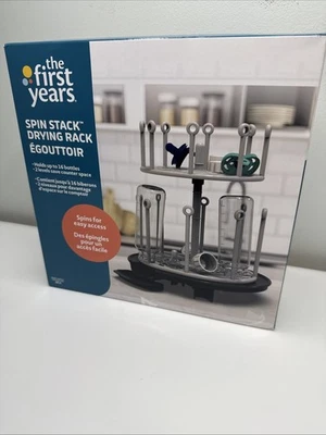 Elegante Black Spin Stack 2 Camadas Rack de Secagem de Garrafa — Ideal para Bebês Essenciais - Imagem 1 de 4