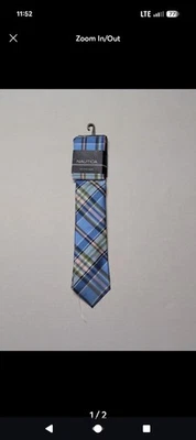 Corbata a Cuadros Nautica y Cuadrado de Bolsillo Nuevo con Etiquetas. Foto 1 de 2