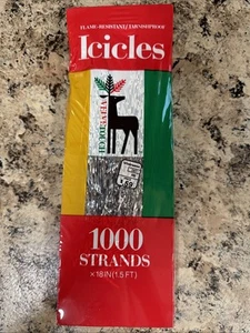 Vintage Velvet Touch Icicles Christmas Tinsel 3000 Strands 18" Long Sealed Box - Picture 1 of 6