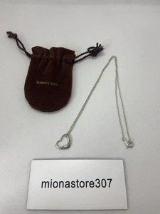 TIFFANY&CO. Collar colgante de plata 925 pequeño corazón abierto 20 cm 7,8 pulgadas - Imagen 1 de 12