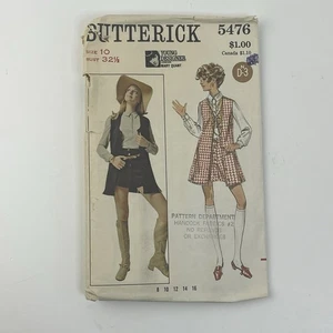 Jacket Blouse Shorts Size 10 B32.5 Vintage 60s CUT Pattern 5476 Mod Long Vest - Picture 1 of 2