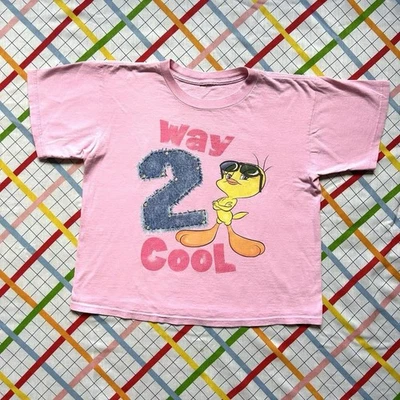 Camiseta Gráfica Vintage Anos 90 Tweety Bird Way 2 Rosa Legal Looney Tunes Tamanho Pequeno - Imagem 1 de 4
