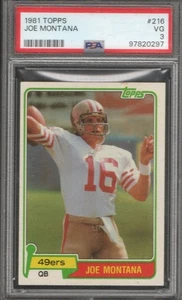 1981 Topps #216 Joe Montana Rookie San Francisco 49ers HOF PSA 3 VG - Bild 1 von 2