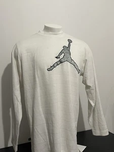 Nike Air JORDAN LONG SLEEVE White SHIRT Jump man Athletic Wear Men’s Large - Picture 1 of 2
