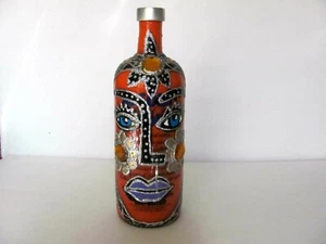 JON PLANAS ABSOLUT VODKA DECO ART HANDPAINTED BOTTLE - SIGNED - EXQUISITE - Picture 1 of 11