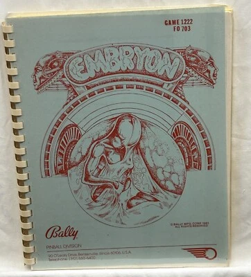 ORIGINAL-BALLY-EMBRYON-INSTALLATION AND GAME OPERATIONS INSTRUCTIONS - Image 1 of 3