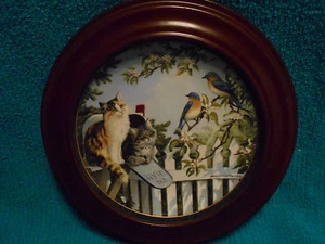 Vanhygan & Smythe Frame Kitty Cat Plate Bradex Special Delivery Nosy Neighbors - Picture 1 of 4