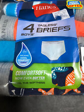 Hanes Boys Underwear 4 Tagless Briefs Comfort Soft Multicolor Sz Large