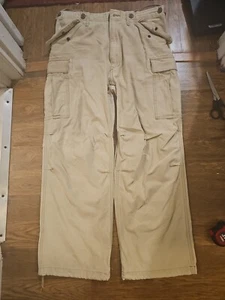 Y2K Abercrombie & Fitch Cargo Pants Mens 34R Military Fatigues Vintage Type A-1 - Picture 1 of 12