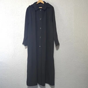 Vintage Midnight Velvet Trench Coat Womens Size 16 Y2K Punk Rock Glam Grunge - Picture 1 of 15