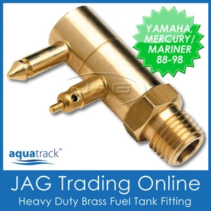 BRASS FUEL TANK END FITTING for YAMAHA & MERCURY/MARINER-Outboard/Boat/Fuel Line - Picture 1 of 2