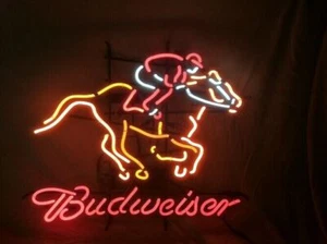 Insegna Luminosa Neon US Stock Corsa Cavalli Sport Birra 19"x15" Decorazione Parete Regalo - Foto 1 di 7
