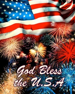 God Bless The USA 36inx44in Panel Patriotic America the Beautiful - Bild 1 von 4
