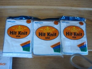 Lot of 3 Hit Knit USA White 100% Cotton T-Shirts Short Sleeve Crew Neck 4XL New - Picture 1 of 3