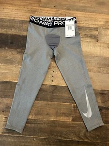 Nike Pro Leggings Boys Youth Training XS Gray Dri-FIT Compression Pants NWT - Picture 1 of 8