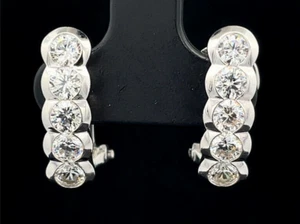 OHRCLIPSTECKER AUS 925/- SILBER RHODINIERT MIT ZIRKONIA SCHMUCKJAGD - Bild 1 von 3