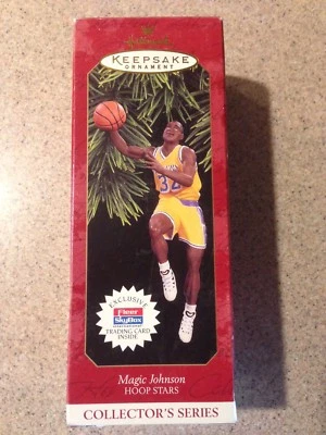 HALLMARK RECUERDO "MAGIC JOHNSON" ADORNO DE NAVIDAD CON TARJETA LA LAKERS, EN CAJA Foto 1 de 4