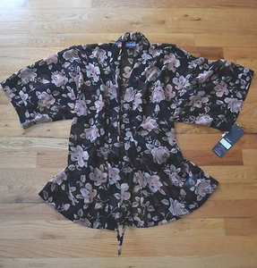 NWT Oh Baby by Motherhood floral sheer open lose front top (XL) MSRP $40 - Picture 1 of 10