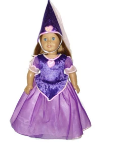 Purple Princess 18" Doll Clothes Gown Hat Shoes - Picture 1 of 8