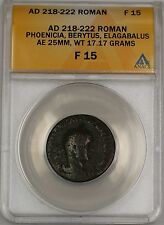 AD 218-22 Roman Phoenicia Berytus Elagabalus AE 25mm Ancient Coin ANACS F-15