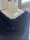 Coldwater Creek Large Black Travelers Tee 3/4 Sleeve Cowl Neck Chicos