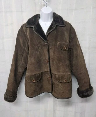 Chaqueta Brandon Thomas Marrón Gamuza Cuero Imitación Piel Rústica M Foto 1 de 4