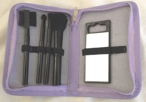 Purple 3.5X4.5" Zippered Religious Coin Purse w Brushes & Mirror - 6 Piece Set - Picture 1 of 3