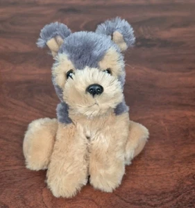 Aurora Terrier Welpe Hund 8 Zoll Plüschtier grau hellbraun Stofftier Spielzeug 2015 - Bild 1 von 12