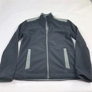 REI Mens Fleece Jacket Small Recreational Equipment Inc Hiking zip black WARM - Picture 1 of 7
