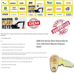 83357 83353 Cole Hersee Key Case John Deere Massey Ferguson Baraga Terramite - Picture 1 of 1