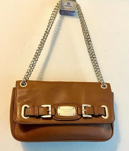 Bolso Bandolera Michael Kors Hamilton Cuero Coñac Cadena Dorada Único - Imagen 1 de 8